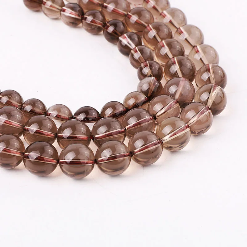 

Wholesale High Quality Natural Stone A Grade Smoky Quartz Loose Round Beads For Jewelry Making