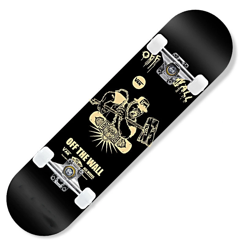 

Complete Skateboard Double Kicktail 7 ply Canadia Maple Deck, Skate Board