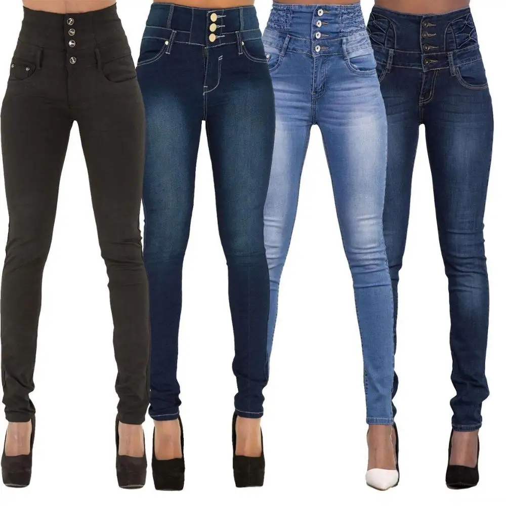 

F68 Pencil Pants Women Leggings New Skinny High Waist Jeans Trousers Denim Stretchy workout leggings fitness roupa feminina