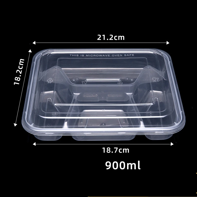 Image of disposable 5 compartment food container plastic bento lunch box food container food containers 3 compartment plastic disposable
