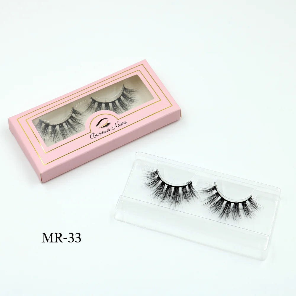 

MR33 BQUEEN Cruelty free custom 3d full strip eyelashes wisp silk natural individual lash synthetic bulk wholesale false Eyelash