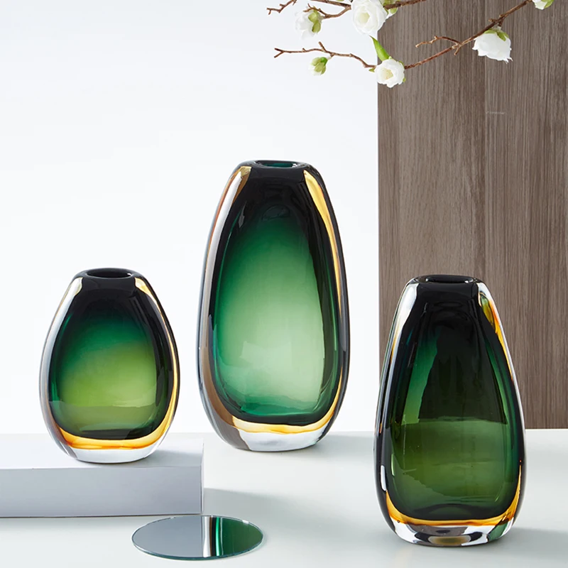 

Modern Glass Flower Vase For Home Decor, Green