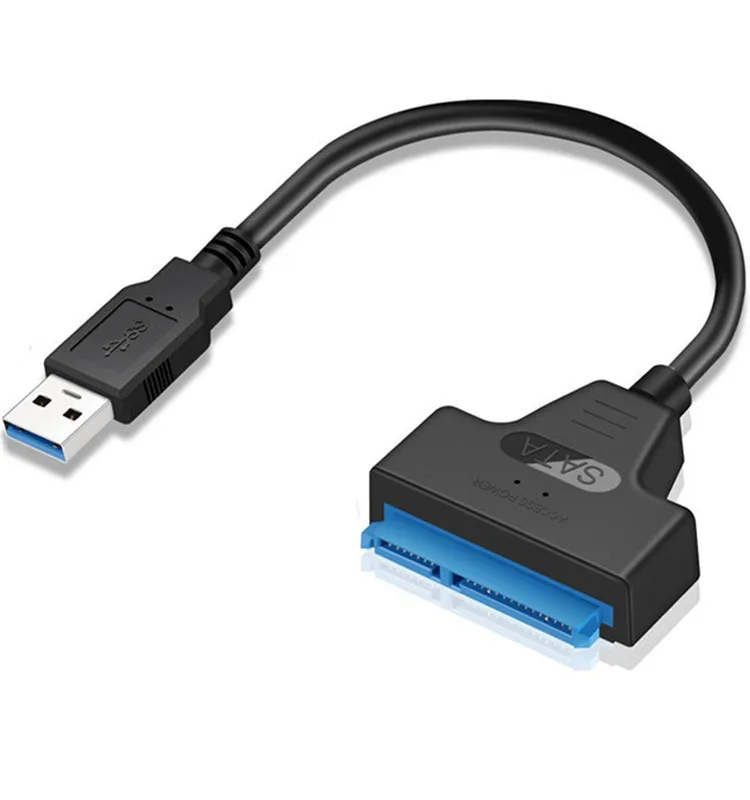 

Adapter Sata Iii Usb 3.0 Cable External Hard Drive Usb To Serial Ata 22pin Converter Hard Disk W/ Uasp For 2.5" Hdd/ssd, Black