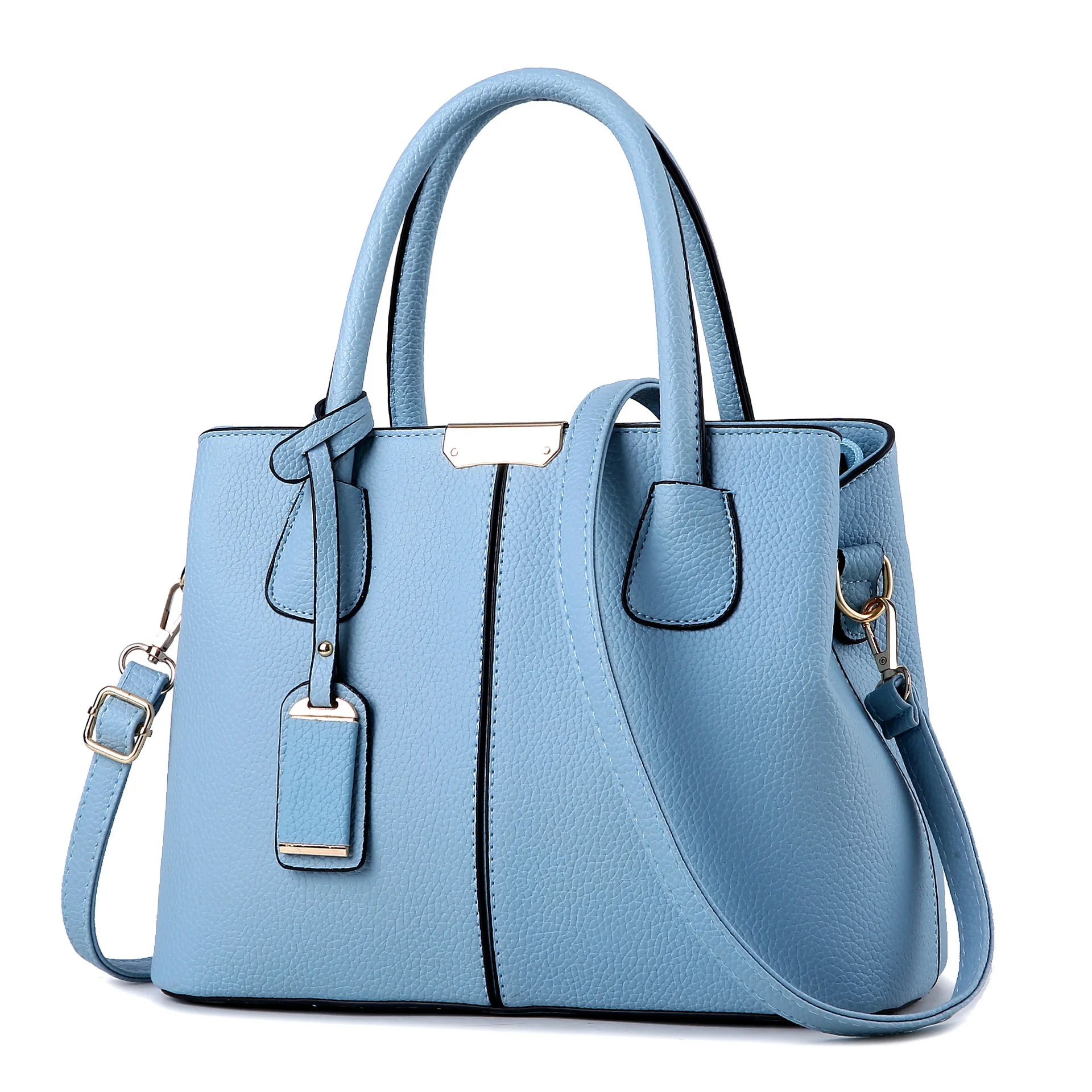 

2020 Latest Design Fashion Blue Women Tote Bags Wholesale Leather Shoulder Bag Fashion Genuine Leather Handbags