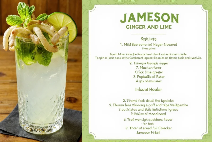 Professional bartender pouring Jameson ginger and lime cocktail into a chilled copper mug with fresh lime garnish
