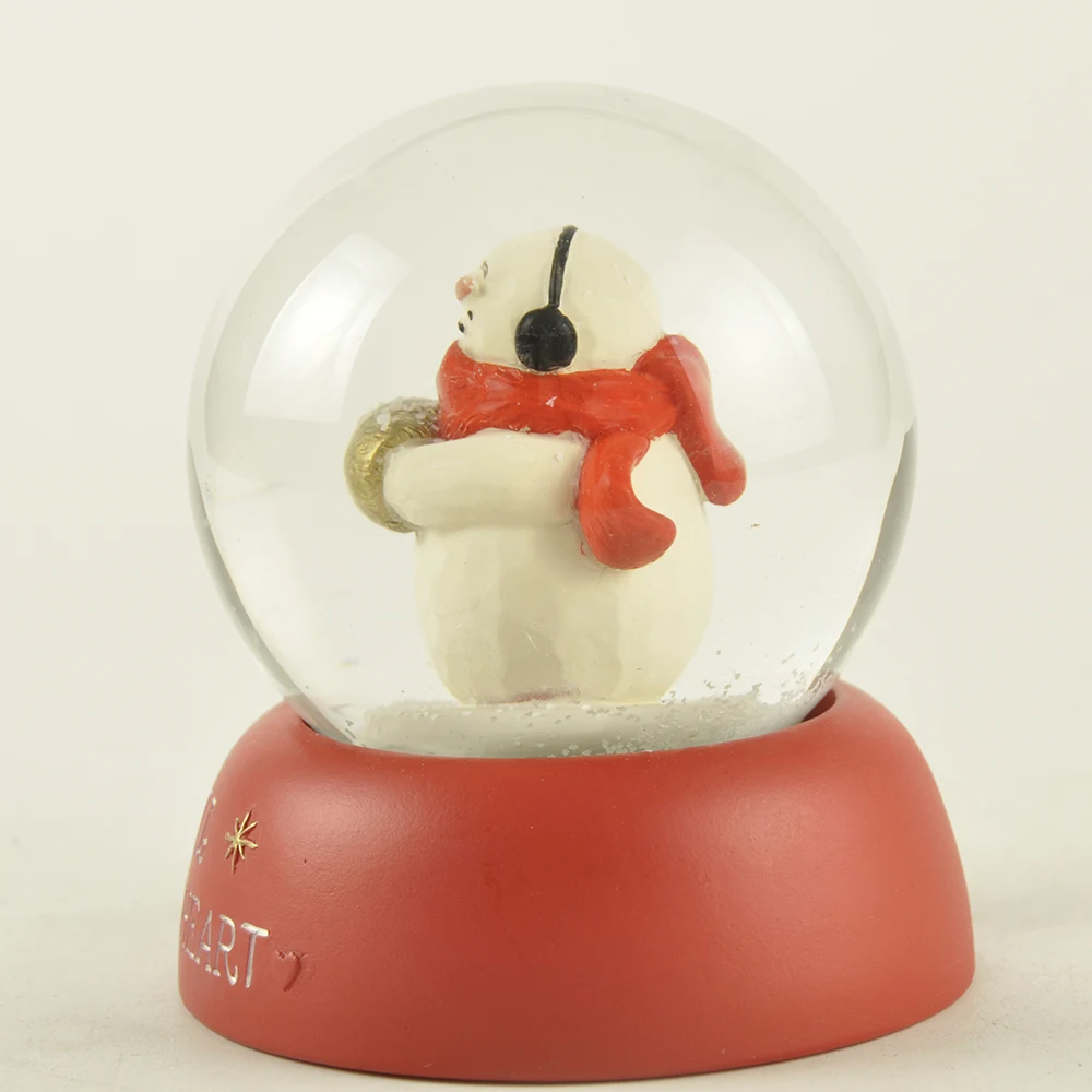 Wholesale Hot sale Custom personalized cute snowman Polyresin snow globe water globe ornament