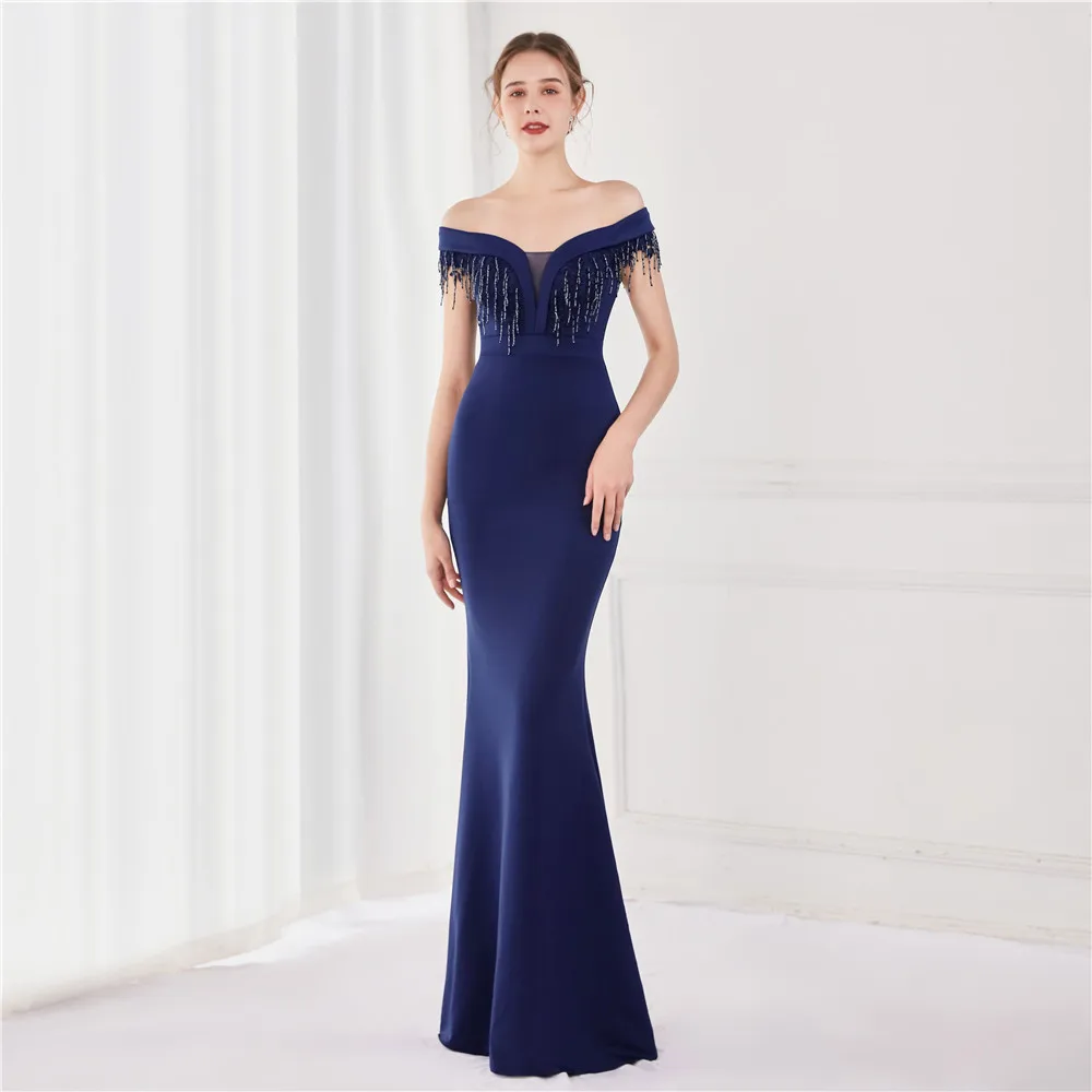 

19130# sleeveless all black slim fit v neck elegant formal evening dress gowns formal long evening dresses
