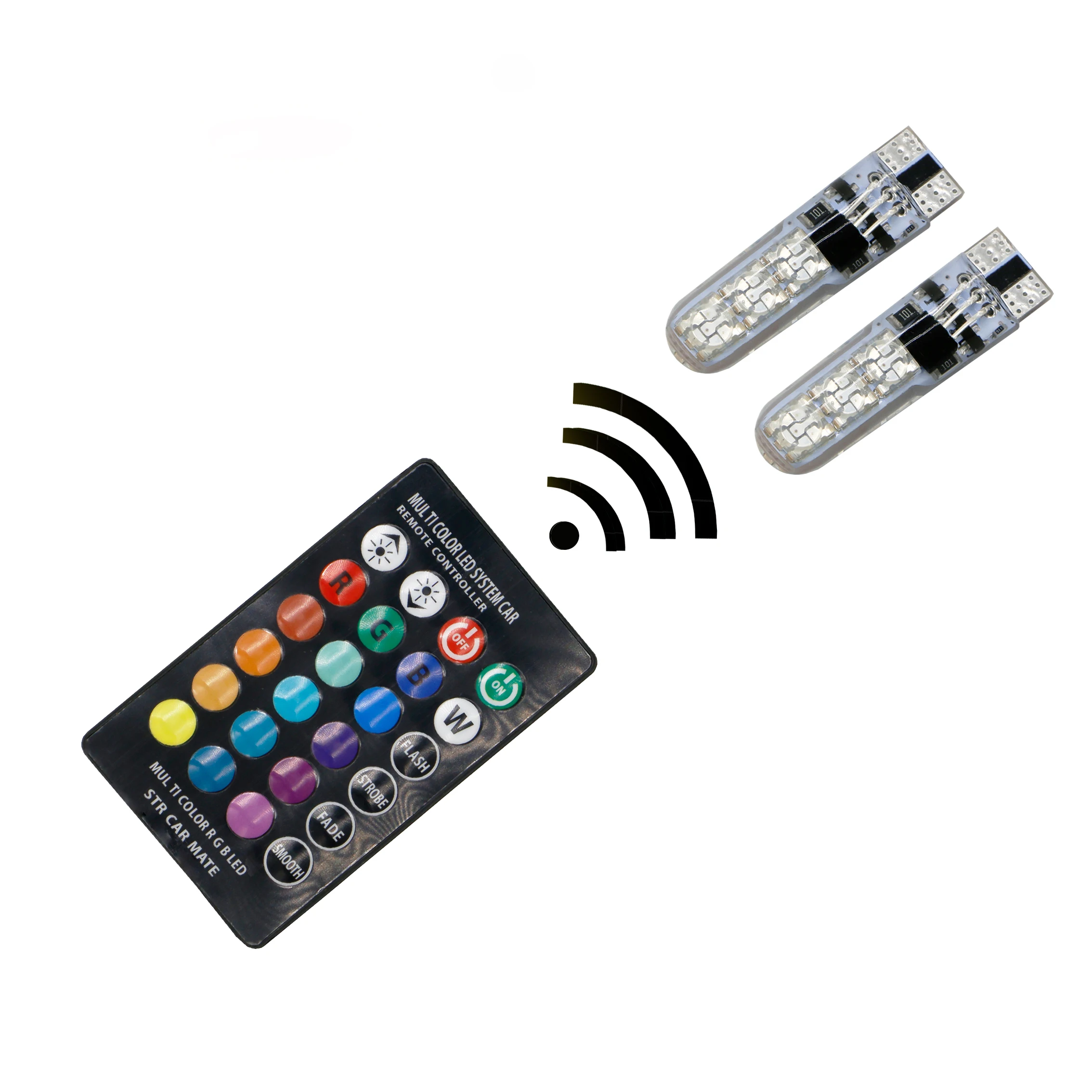 Factory supply T10 5050 6SMD RGB with Remote Control Multi Colors Changing LED Lamp auto car led interior music dancing light
