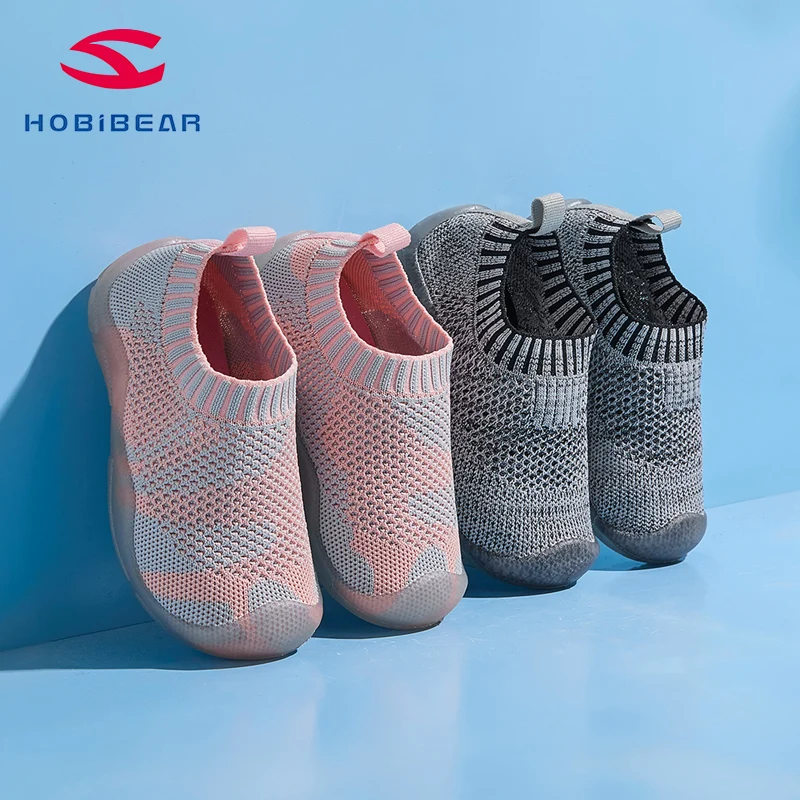 

Hobibear 2020 Fashion Children Shoes Boys Girls Shoes Breathable Little Kids Sneakers Soft Bottom Non-Slip Casual Kids Shoes, Pink / grey