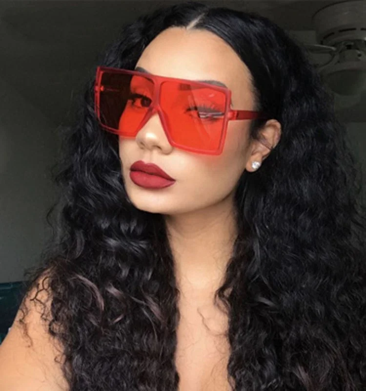 

Trendy luxury women large frame oversized square lens sunglasses