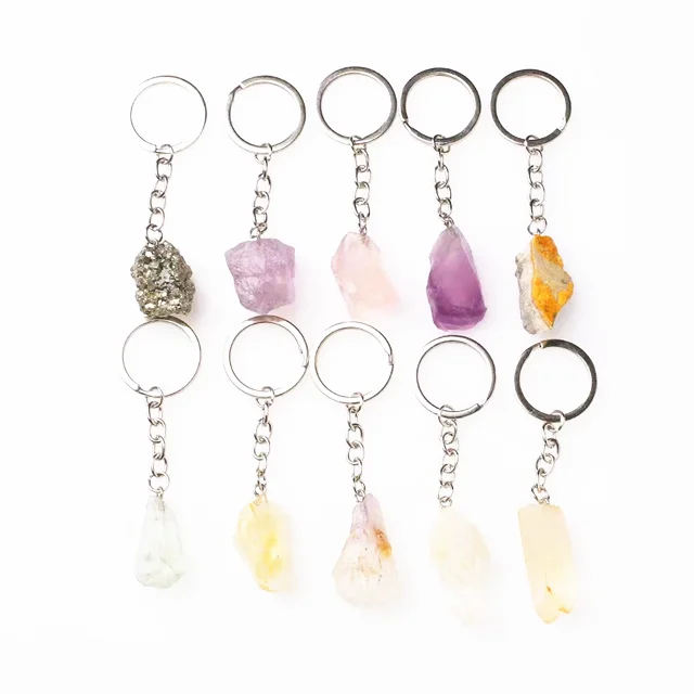 

keychain natural quartz rough crystal keychain crystals healing stones natural