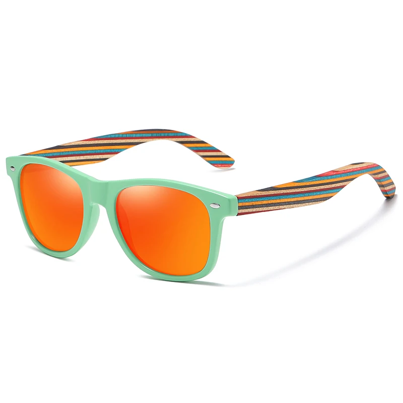 

2021 Fahion Retro new Polarized eco-friendly PC and wood Frame sunglasses TAC UV400 BLACK for Men, Mix