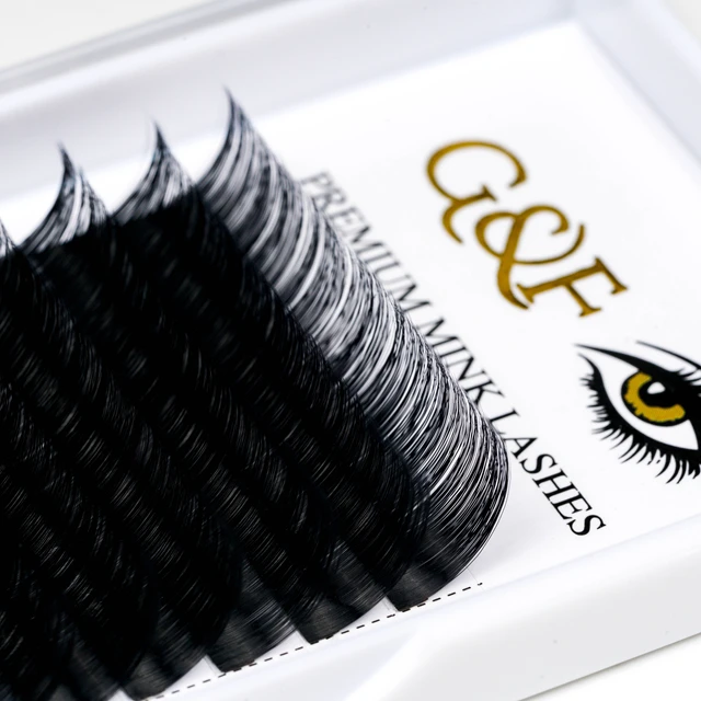 

High-quality Eyelash Extensions Private Label Eyelash Extension Kits Eyelash Box Synthetic Hair Natural Hand Made 0.03mm 0.05mm, Natural black