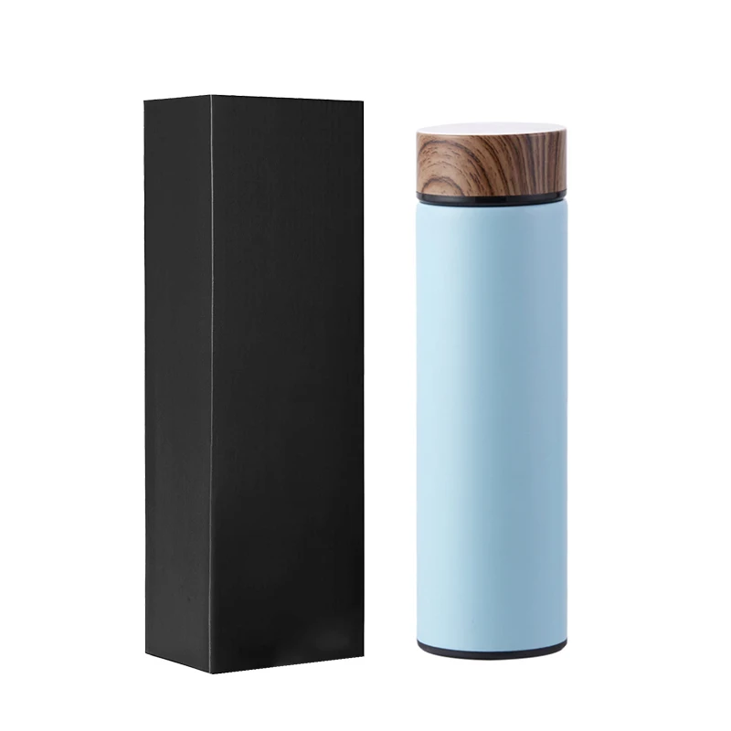 

Custom Wooden Grain Vacuum Flask Black Box Stainless Steel Hot Water Bottles, White, black, pink, blue