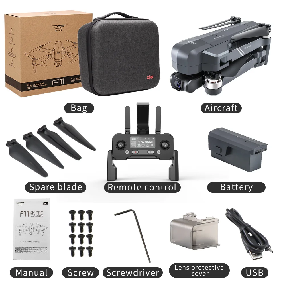 

2021 New sjrc F11 Pro 4K with gimbal drone 4k profssional drone with camera 5G WIFI 30mins Flight Time fpv drone With GPS