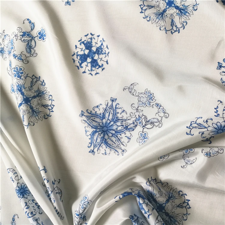 
Floral Print Sarees Party Wear Wedding Silk 14MM Cotton Silk Fabric 