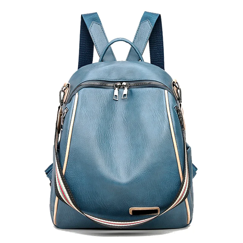 

Can be single-shoulder or backpacks messenger PU leather backpack casual fashion school bag lady backpack travel bagpack women, Black,blue,khaki