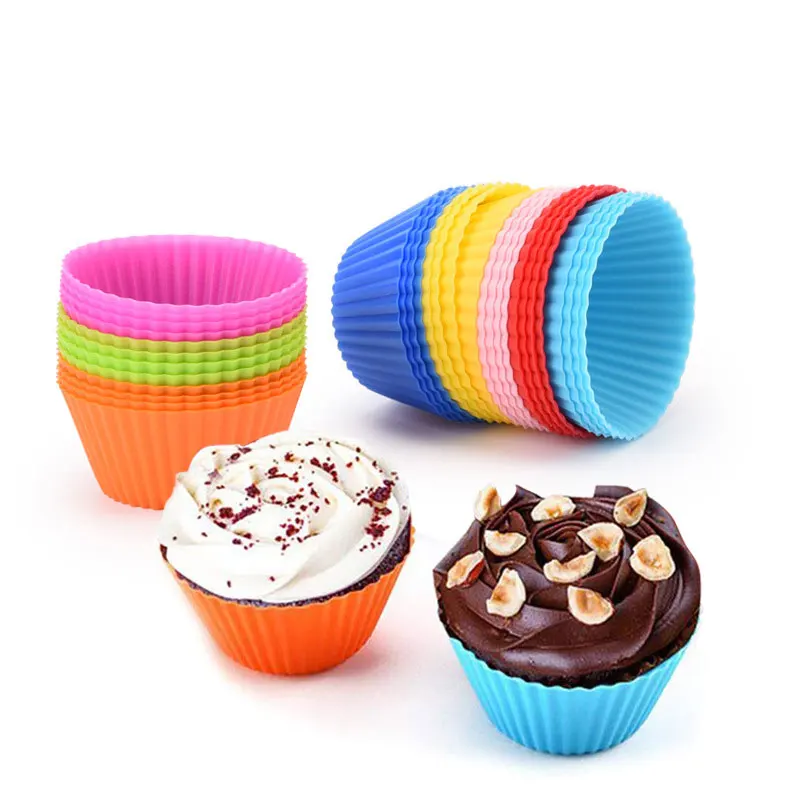 

Food Grade Non-Stick Silicone Cake measuring Baking Tools Cupcake cake Muffin mold Bowl Cake Cup, 8 colors