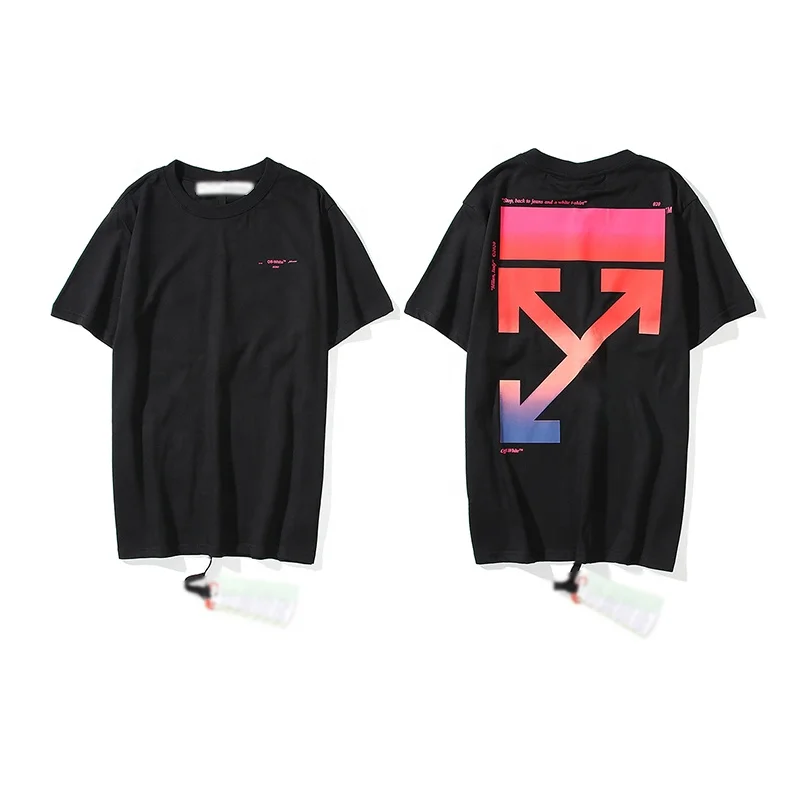 

Wholesale offwhite new style color gradient printed high quality T-shirt Mens casual T-shirt cotton shirt