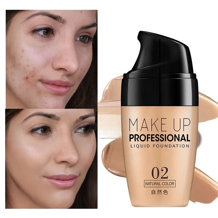 

Professional Waterproof Full Coverage Matte Base Make Up Concealer Long-lasting makeup Liquid foundation, 3 colors in stock, oem accepted
