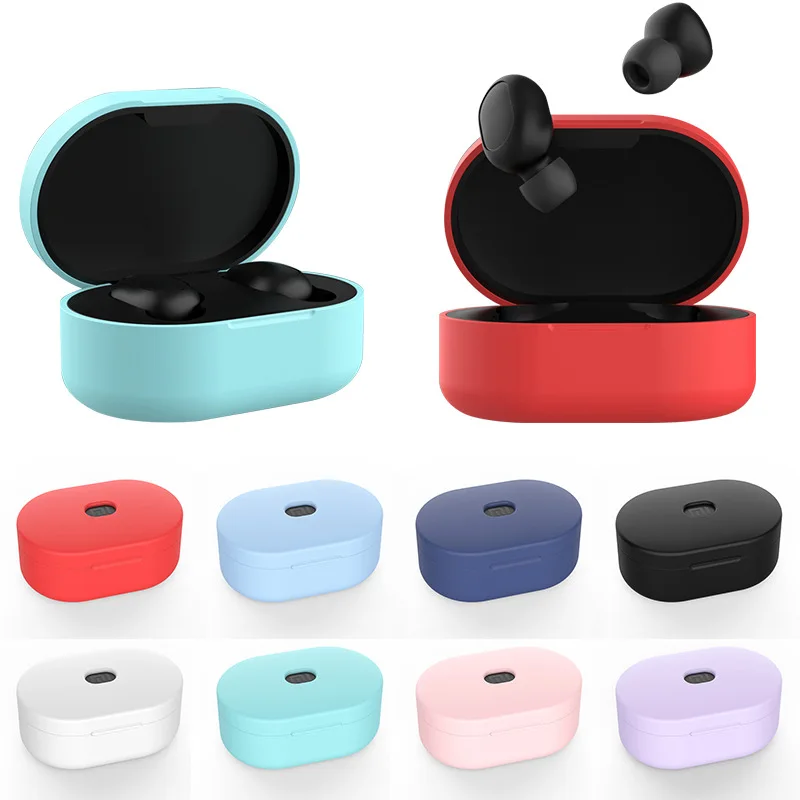 New listing For  Redmi AirDots earphone cover Bluetooth headset solid color silicone earphone casing