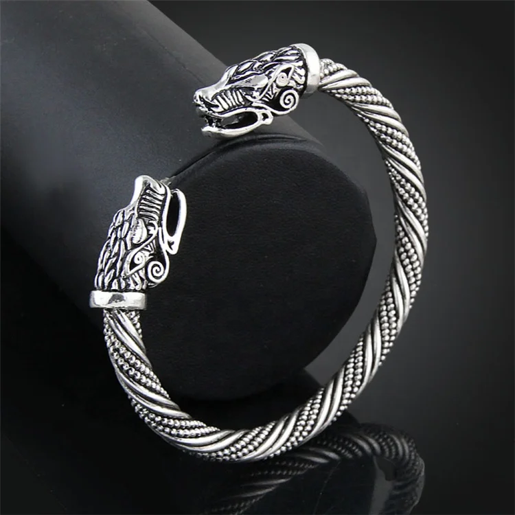 

Wolf Head Bracelet Jewelry Fashion Men Wristband Cuff Bangles, Picture