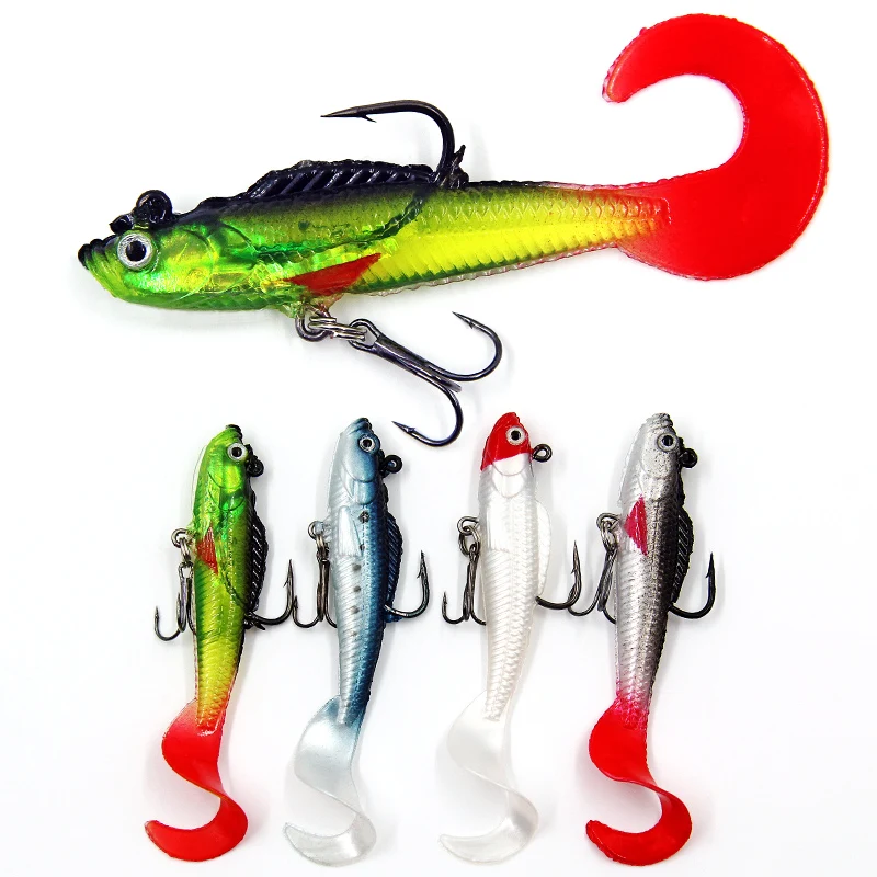 

Amazon top selling lead head soft lure 8.0g  fish type artificial plastic fishing lure jig head soft bait, Multiple colour