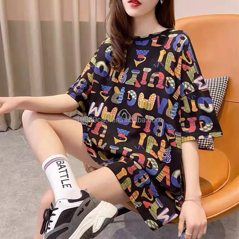 

Reasonable Price Casual Printed Shirts Summer Cotton t Shirt Women, Customized color