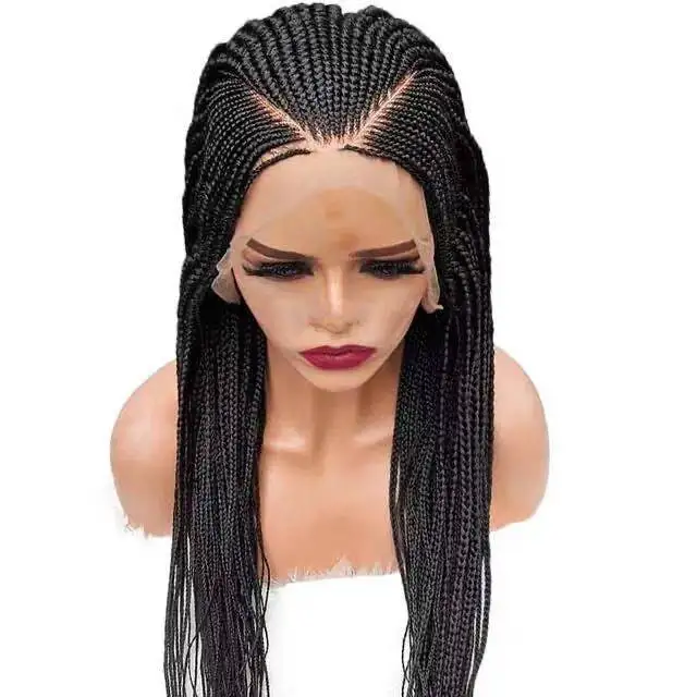 

150% 180% 200% wholesale 13x4 lace closed wig supplier braided wig synthetic lace wig