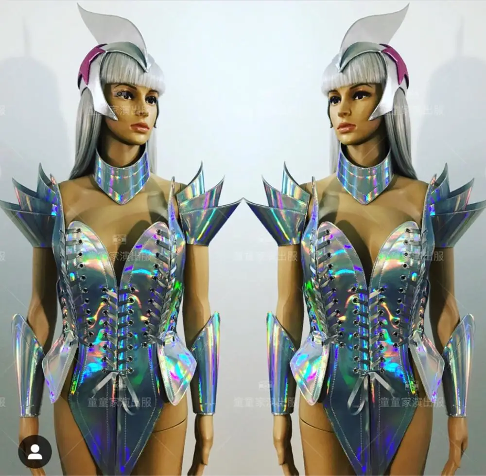

Nightclub future female warrior armor bar gogo costume nightclub ds costume party girl stage dance wear technology suit