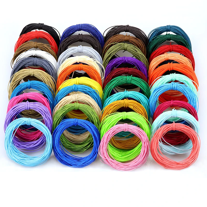 

1mm Colorful Diy Custom Jewelry Braided Waxed Accessories Wax Thread Cord String For Bracelet Necklace Making, 40color for your choosing
