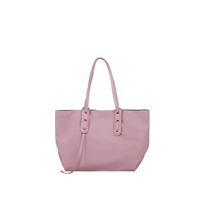 

2021 New Solid Color Pink Woman Bags Tote Bag Shoulder Pu Leather Sling Bags Trendy Women Handbags, As picture