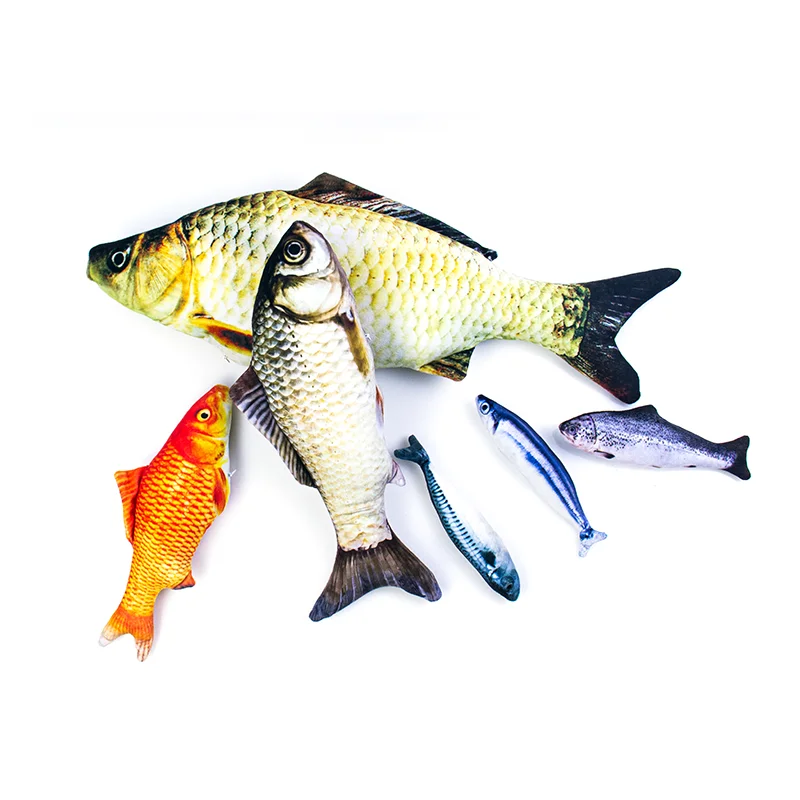 

Hot Sale Pet Chew Toys Crazy Simulation Fish Cat Toy Interactive Stuffed Fish Cat Toy, As picture