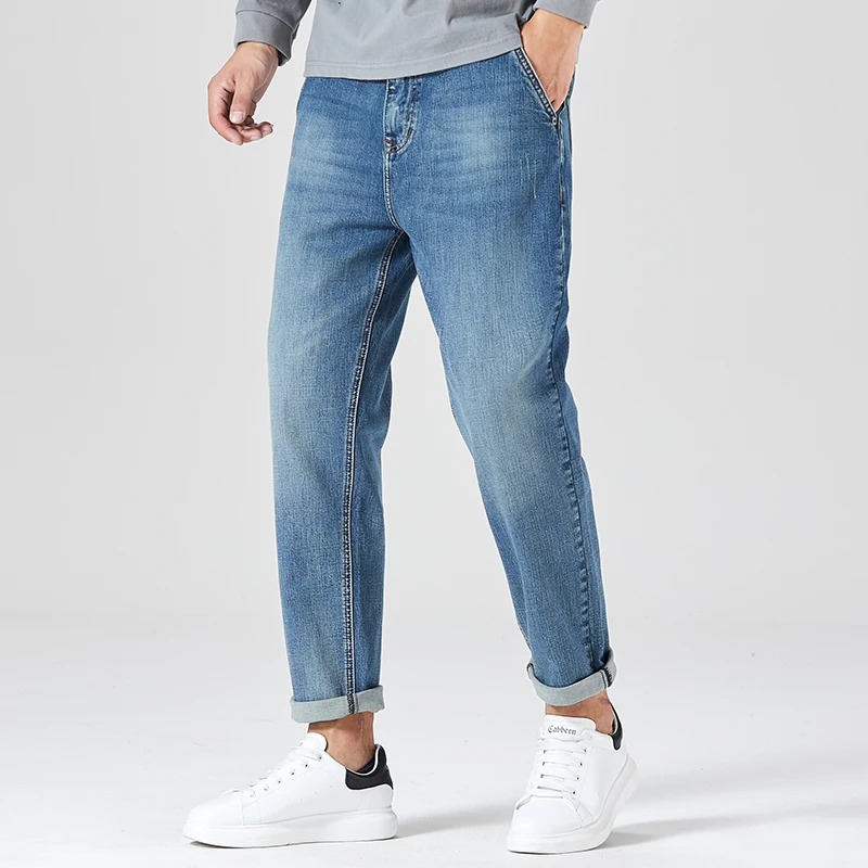 

Men'S Clothing Winter New Slim Youth Joker Straight Casual Blue Men'S Jeans Trousers Welcome OEM Fashion Pants Jeans Men 2020