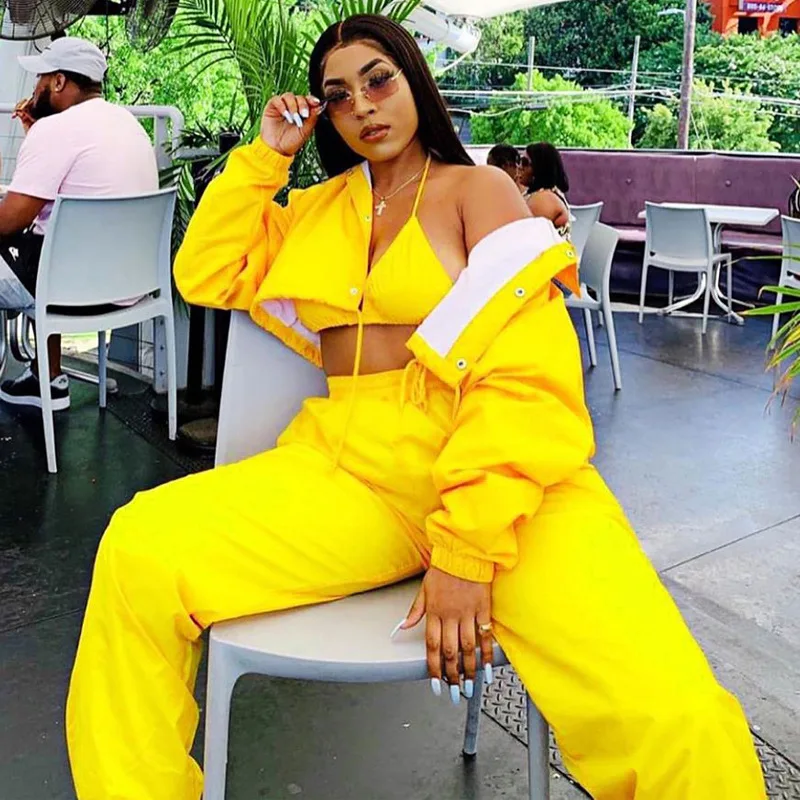 

2020 Autumn new style women solid color three piece sports suit, Picture