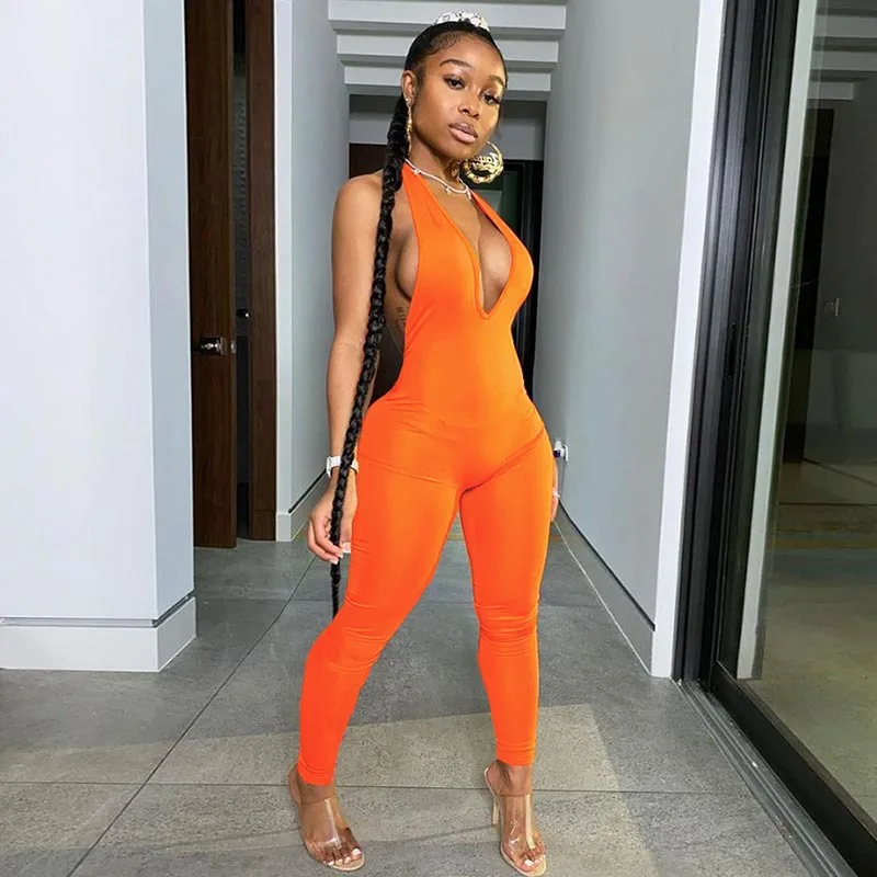 

2021 Women Clothing Sleeveless Sportswear Rompers Backless Workout Fitness Activewear Stacked Womens One Piece Jumpsuit Women