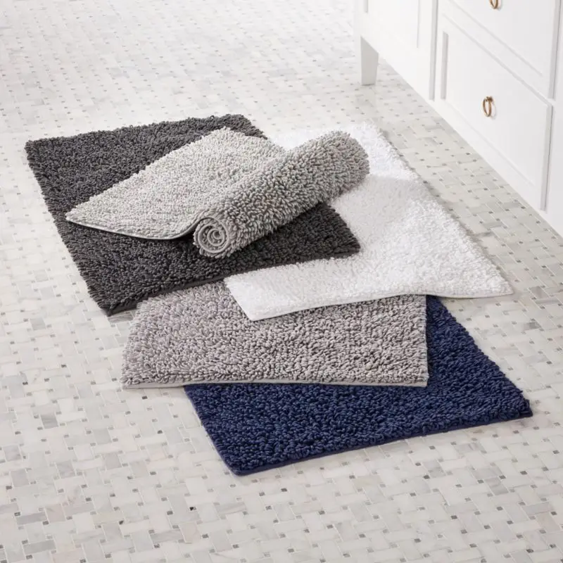 

Yalan solid color 800g microfiber chenill bath mat, White