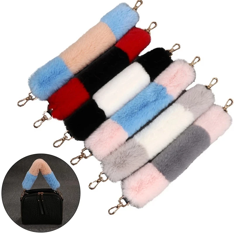 

New Replacement Women Plush Strap Shoulder Handbag Strap Faux Fur Handle Bag Accessories Handles For Handbag Straps For Bags