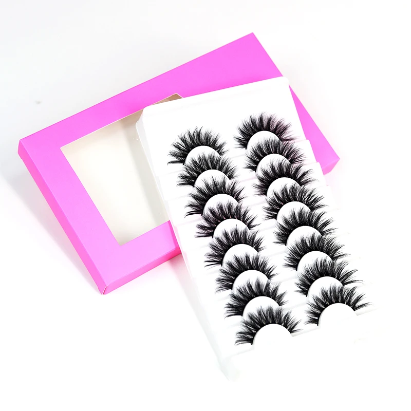 

Create Your Own Brand 8 Pairs Set Eyelashes Silk Private Label Lashes Faux Mink Lashes 100 Fluffy 25 Mm 6d994, Black