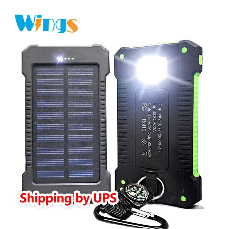 

custom waterproof portable mobile cell phone powerbank keychain led battery charger solar panel power banks for with phones