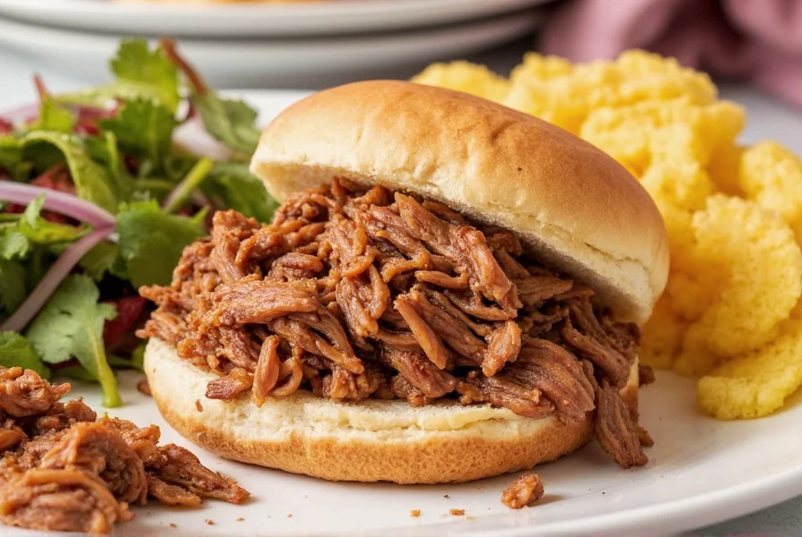 Family gathering enjoying pulled pork sandwiches