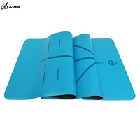 

High Density Premium Heat Personalized Printed Body Line Hot Pilates Yoga Mat PU With Alignment Lines