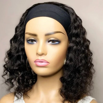 

Hot selling in Eur US afro fashion hair band headband wig one real hair hood Glueless headband afro wig peruka Perucke perruque