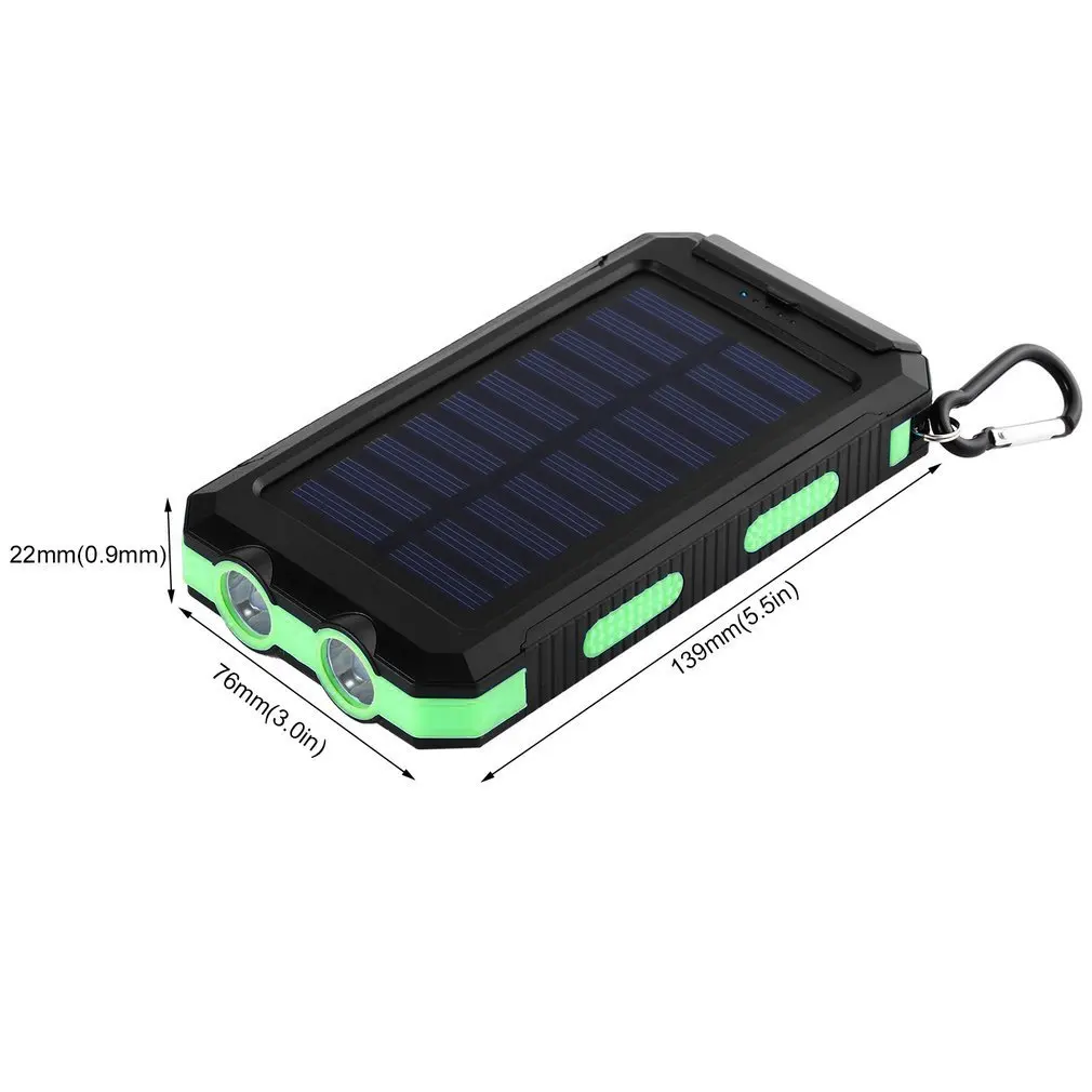 

Solar Power Bank 20000mah Waterproof Battery Backup Charger Solar Panel Charger with Dual LED Flashlights and Compass for phone, Customer's chioce