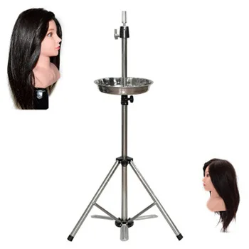 

New design mannequin head tripod training tripod wig stand with aluminum tray, Black