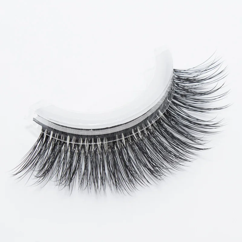 

Wholesale handmade High-grade Fiber Self-adhesive Eyelash Extension Full Strip Lashes 3D False Eyelashes, Black color