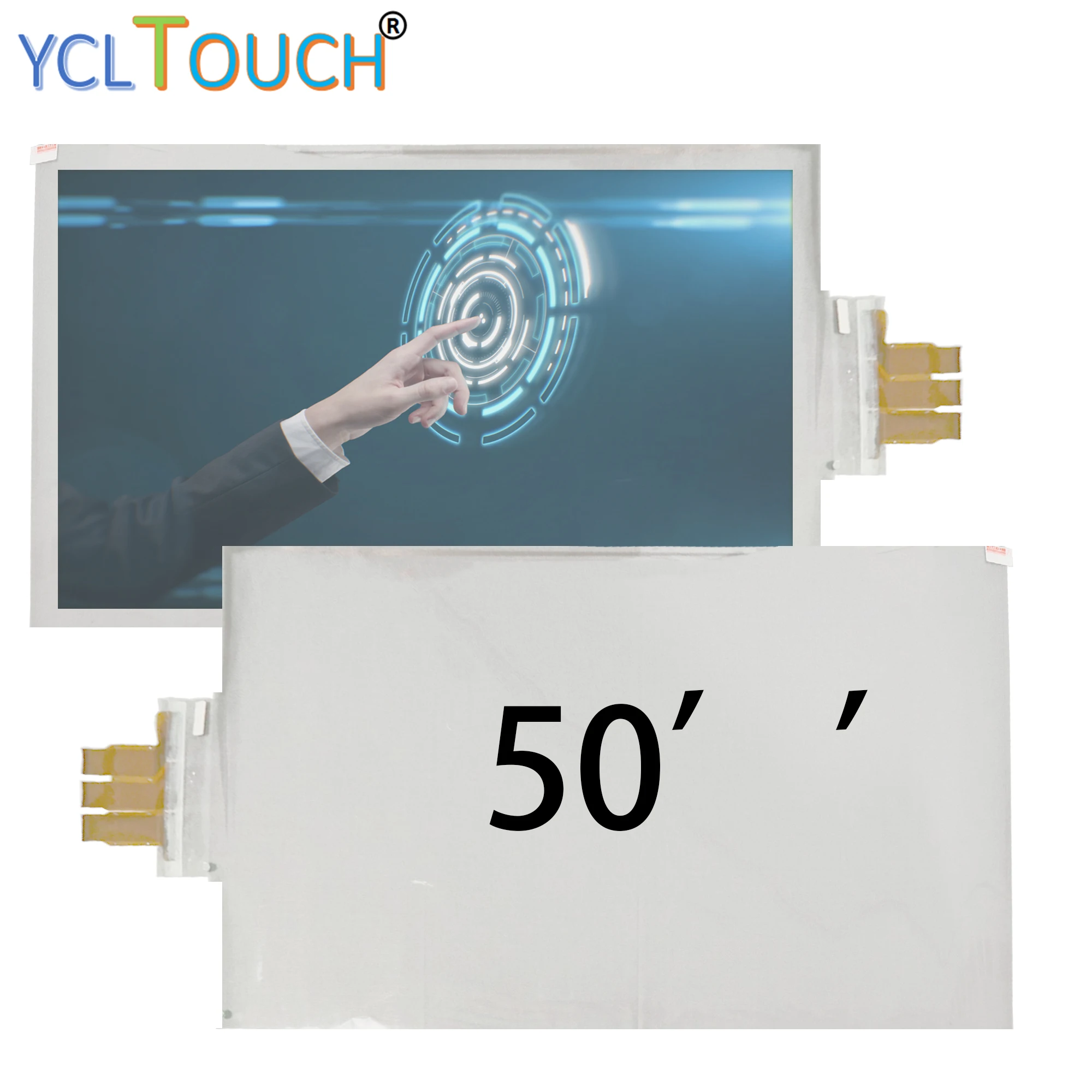

Hot sale transparent ultra-thin multi system nano touch foil 50 inch PCAP touch film with 10-40 points