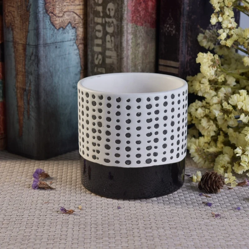 Empty hand painted custom ceramic votive candle jars candle holder home decorative use