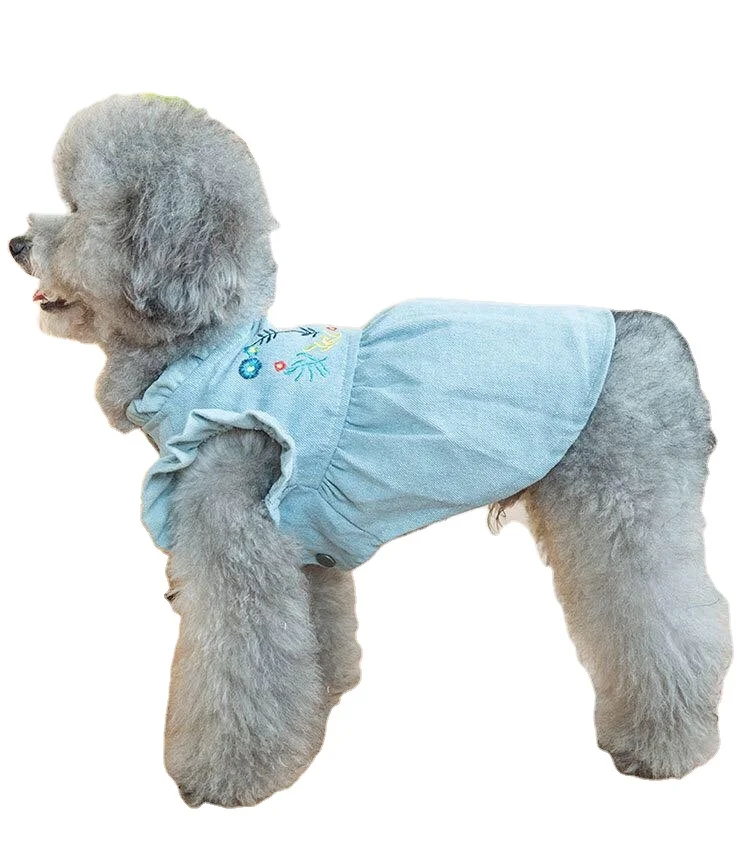 

High quality Summer Pet Clothes Wholesale Fancy Dog Dress Fashionable Bull-puncher Skirt Ribbon Dog Clothes, Picture