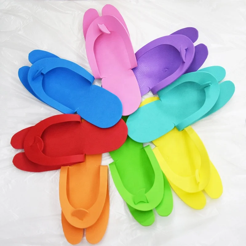 

Spa EVA Cheap Disposable Foam Slipper Flip Flop Pedicure Thong Slippers Disposable Customers Wholesale for Beauty Salon